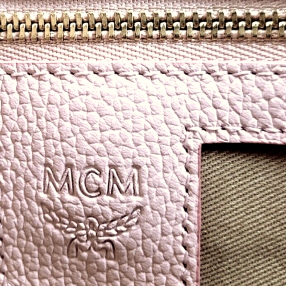 🌸 MCM Portuna Flat Visetos Coated Canvas in Powder Pink Pouch Crossbody Bag NEW - Picture 15 of 16